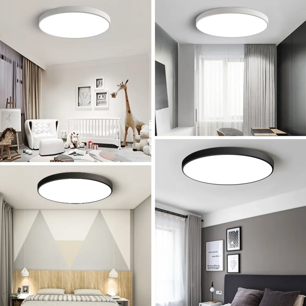 Plafonnier Led carré Ultra fin au design moderne, luminaire de plafond,  idéal pour un salon, une chambre à coucher ou une cuisine, 24/36w, 2.4cm -  AliExpress