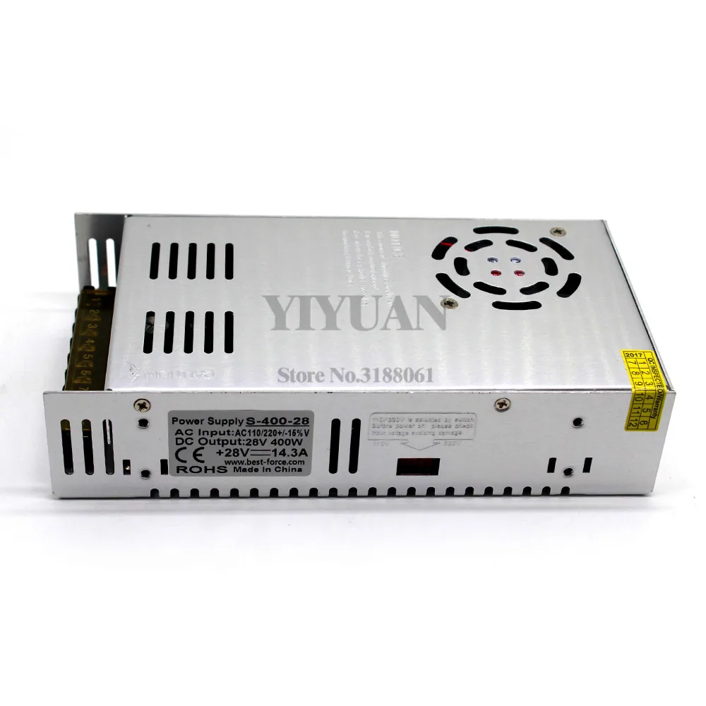 DC28V Питание коммутации 14.3A 400 Вт Трансформеры драйверов 220V 110V AC к DC 28 В Мощность адаптер для ЧПУ CCTV Степпер двигатели DIY