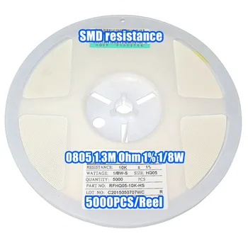 

1 Reel 0805 1.3M 1.3M Ohm 1% 1/8W SMD Resistance 5000PCS/Reel