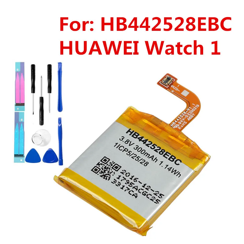 Батареи и инструменты для HUAWEI Watch 1 Watch1 HB442528EBC 300 мАч|Аккумуляторы мобильных