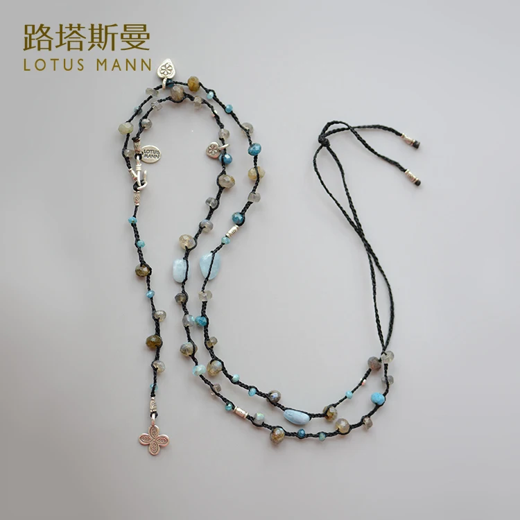 

Lotus Mann road tasman Tehran, natural crystal and labradorite weaving 925 silver necklace bracelet can do