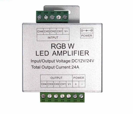 

10pcs SMD5050 RGBW LED flexible strip tape amplifier DC12/24V 24A aluminum rgbw amplifier 6Ax4 channel 12v 288w 24v 576w