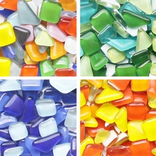 Цветные стеклянные мраморные мозаичные частицы 155 шт необычная мозаичная плитка DIY мозаика цветочный горшок садовый орнамент блестящие мозаичные бусины