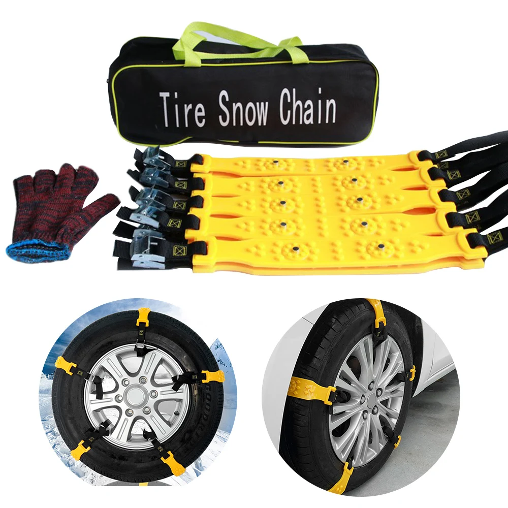 3pcs Car Truck Van Snow Tire Chains Belt Beef Tendon Wheel Antiskid TPU Chain