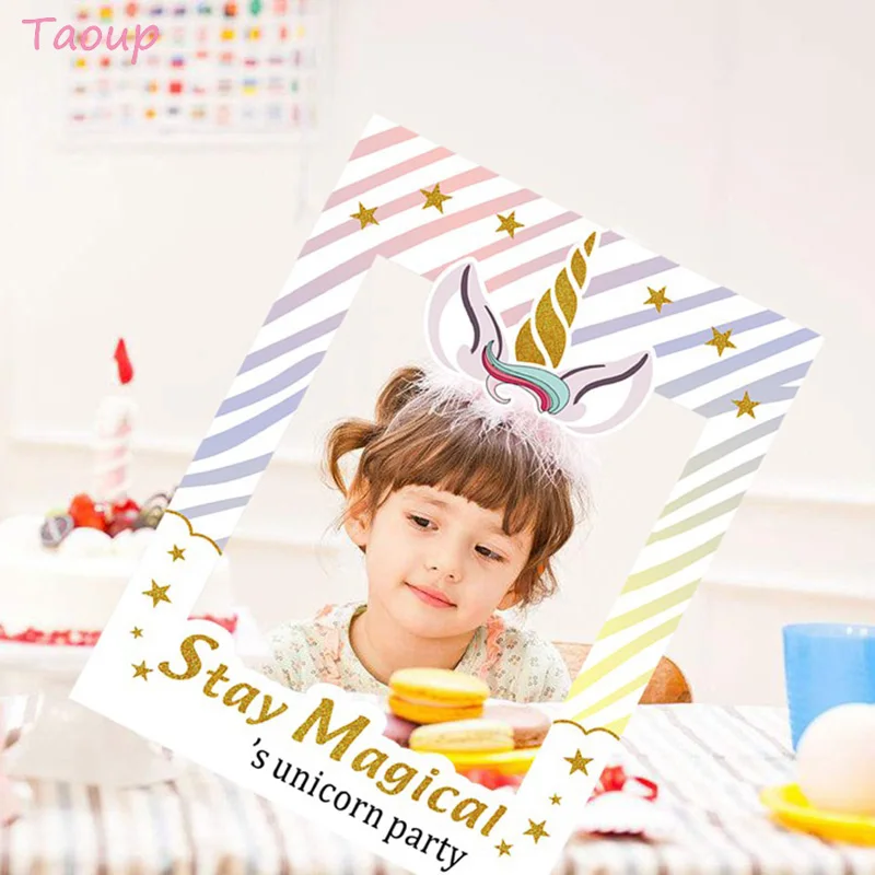 

Taoup 1pc Handheld Unicorn Photobooth Props Birthday Gift for Kids Unicorn Party Favors Unicornio Decor Supplies Photo Booth
