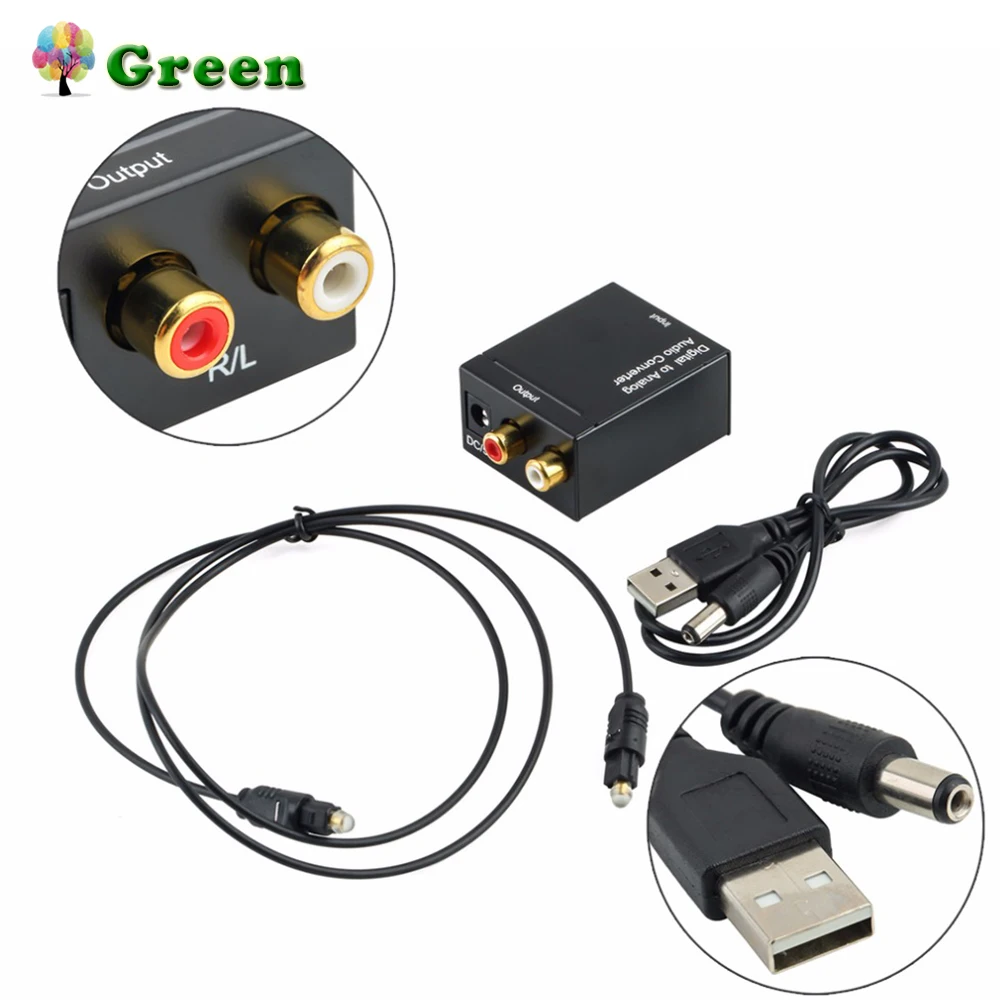 

Digital to Analog Audio Converter Adapter Optic Coaxial RCA Toslink Signal to Analog Audio Converter RCA
