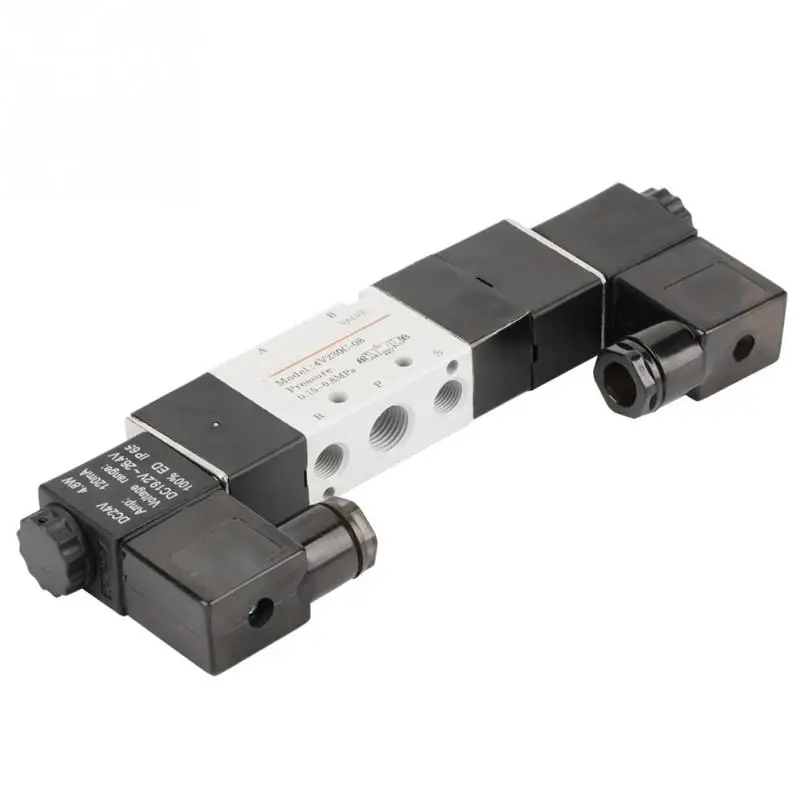 DC 24V BSP 1/4 Inch Pneumatic Solenoid Valve Normally Closed 3 Position 5 Way 0.15-0.8MPa | Обустройство дома