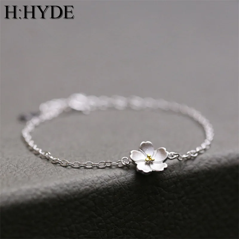 

H:HYDE New Fashion Women Bracelets Cuff Flower Bangles & Bracelets Cherry Blossom Accessories pulseira feminina