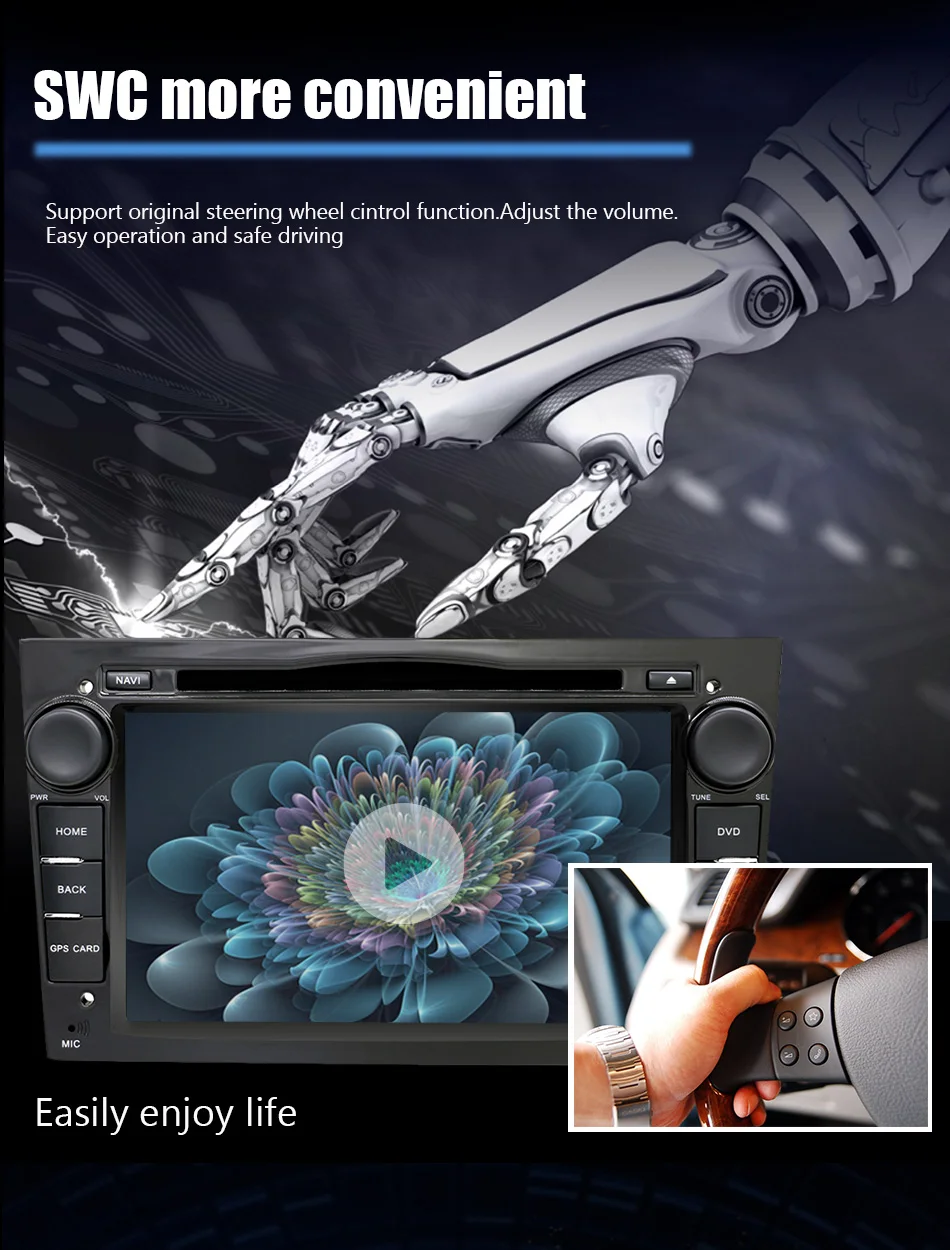Top Eunavi 2 din Android 8.1 car dvd player for Opel Astra Vectra Antara Zafira Corsa gps navigation bluetooth radio 3G WIFI RDS 11