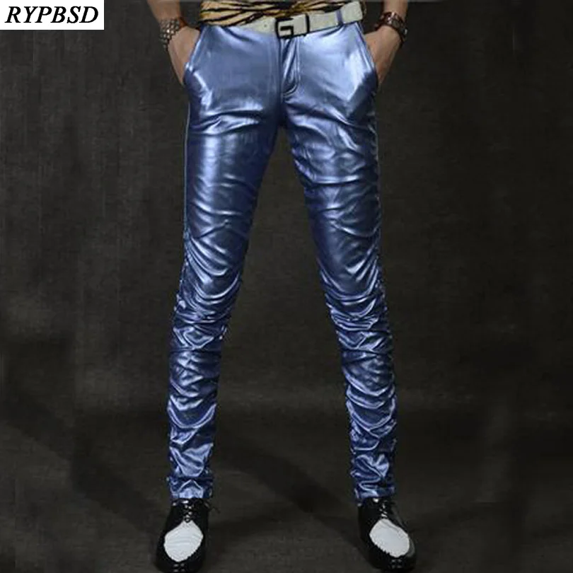 2020 New Leather Mens Pants PU Leather Men Pants Velvet Slim Multi Color Fashion Casual Performance Leather Trousers Men 2020 New Leather Mens Pants PU Leather Men Pants Velvet Slim Multi Color Fashion Casual Performance Leather Trousers Men