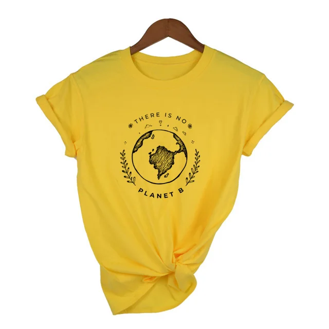 Футболка с надписью «There Is No Planet B» Tumblr, футболки с гранж, футболки, топы, футболки на День Земли, летняя модная одежда - Цвет: FQ20-FSTYE-