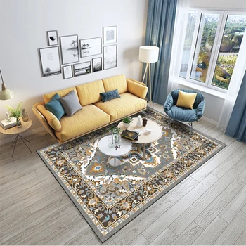 

Retro Nordic light luxury pattern carpet bedroom living room table sofa full of crystal velvet rug kitchen bathroom foyer mat