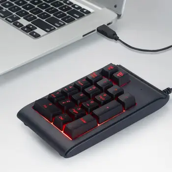 

USB Wired Numeric Keypad 19 Keys Mini Portable Keyboard Numpad Waterproof Tricolor LED Backlight Keyboard for Computer Laptop PC