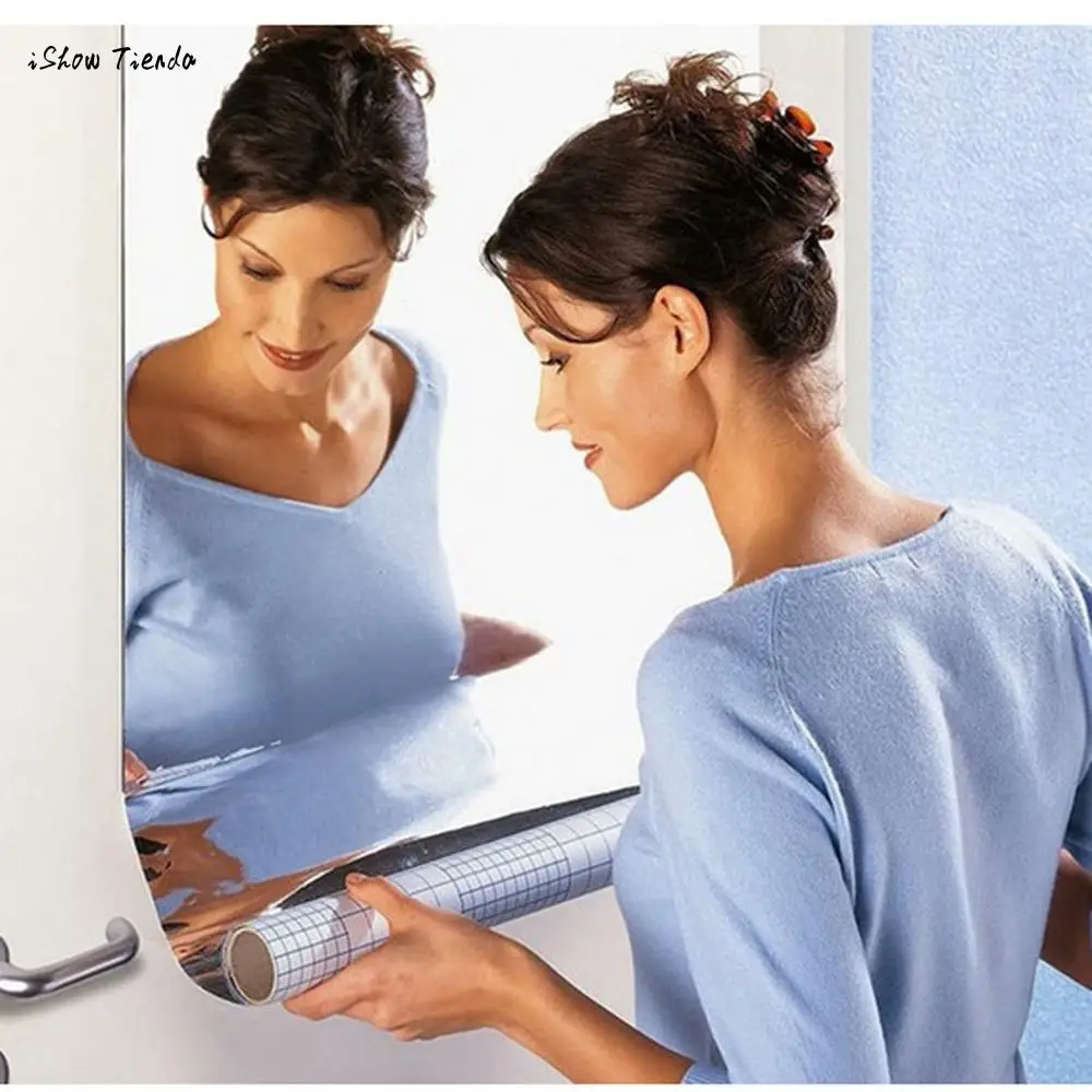 

Mirror Wall Sticker Rectangle Self Adhesive Room Decor Stick On Art New