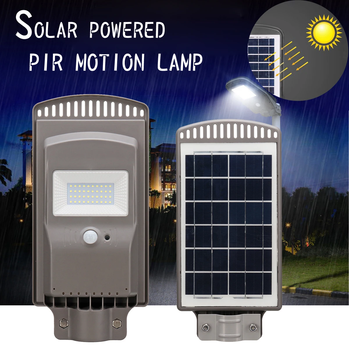 

1PC 20W 40pcs LED Sensor Solar Powered Wall Street Light Lamp Aluminum Alloy Wterproof IP67 for Outdoor Path Lighting
