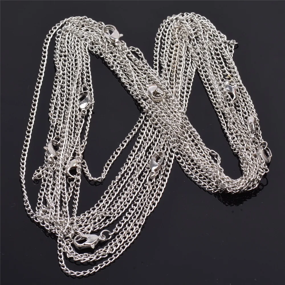 Wholesale Lots 10 Pieces Silver Pld Making DIY Hard Link Chain Necklace 22''in Jewelry Findings