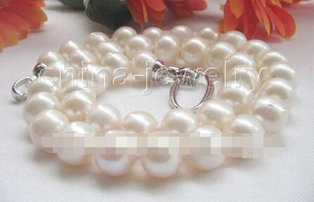 

yan 1155 18" 12mm white freshwater pearl necklace - GP clasp