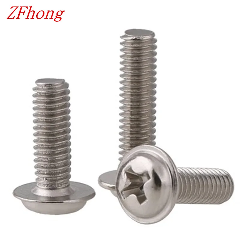 500Pcs M2 M2.5 M3 steel with nickel Phillips round washer head machine screwin Screws from Home