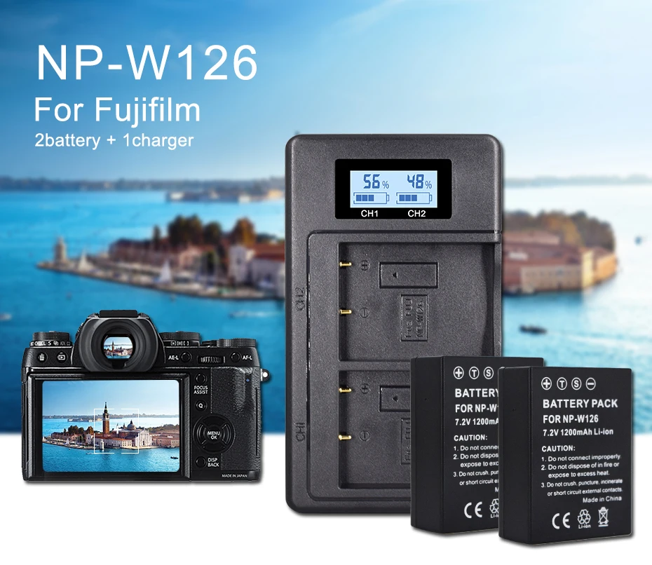 3 шт. 1260 мА/ч, NP-W126 NP W126 NPW126 батареи и LCD Dual charger для ЖК-дисплея с подсветкой Fujifilm FinePix HS30EXR, HS33EXR, X-Pro1, X-E1, X-E2, X-M1