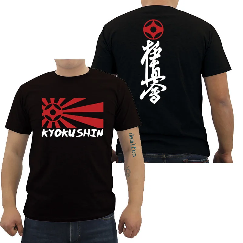 

Fashion Kyokushin Mas Oyama Karate Japan Box Mma 2 Sides T Shirt Men Tee Harajuku Brand Clothing Short Sleeve O-Neck Shirts Tops