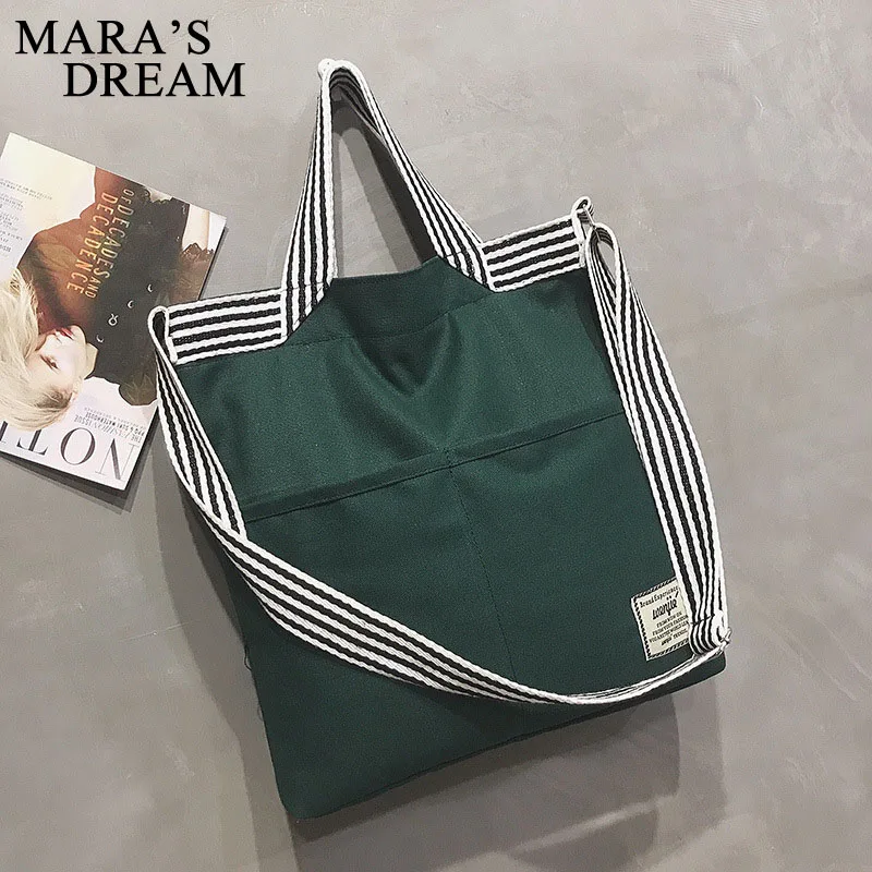 Mara's Dream Ladies Canvas Handbag New Striped Shoulder Canvas Bag Fashion Casual Bag Shoulder