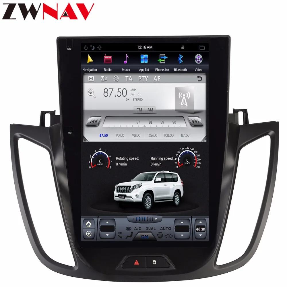 Top Tesla style 12.1" BIG Screen Android 7.1 Car gps navigation Head unit For Ford Kuga/Escape 2013+ radio multimedia stereo no dvd 3