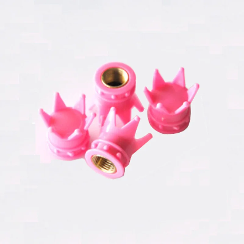 Buy 2017 New 4pcs Pink Crown Tyre Tire Valve Stems Air