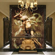 Пользовательские Ткань и текстильные обои wallretro хлопок и лен Европейский прихожей коридор фон Обустройство дома