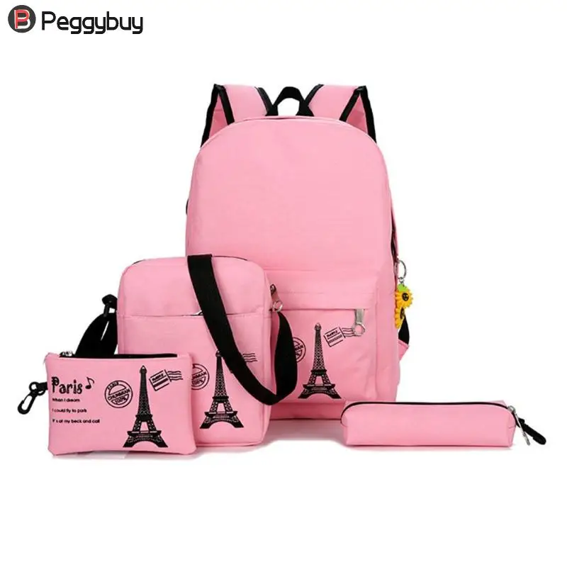 

10pcs/Set Book Bag for Students Printing Schoolbag for Teenager Girls Boy Canvas Backpack Women Satchel Composite Shoulder Bags