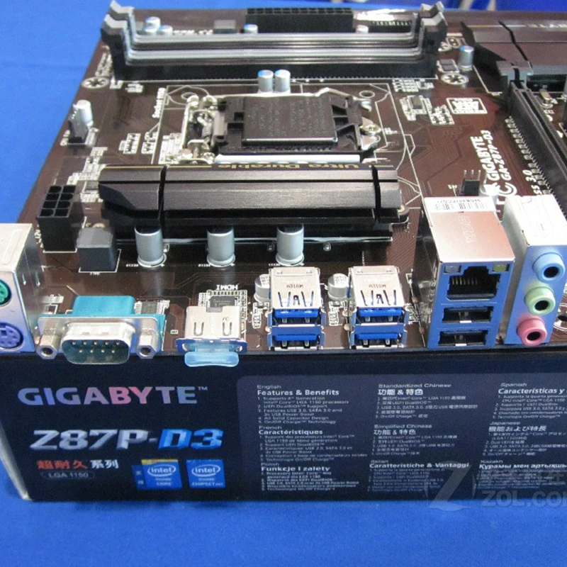 Gigabyte GA-Z87P-D3 материнская плата для Intel Z87 DDR3 USB3.0 32Гб SATA III LGA 1150 Z87P D3 плата настольная системная плата Б/у