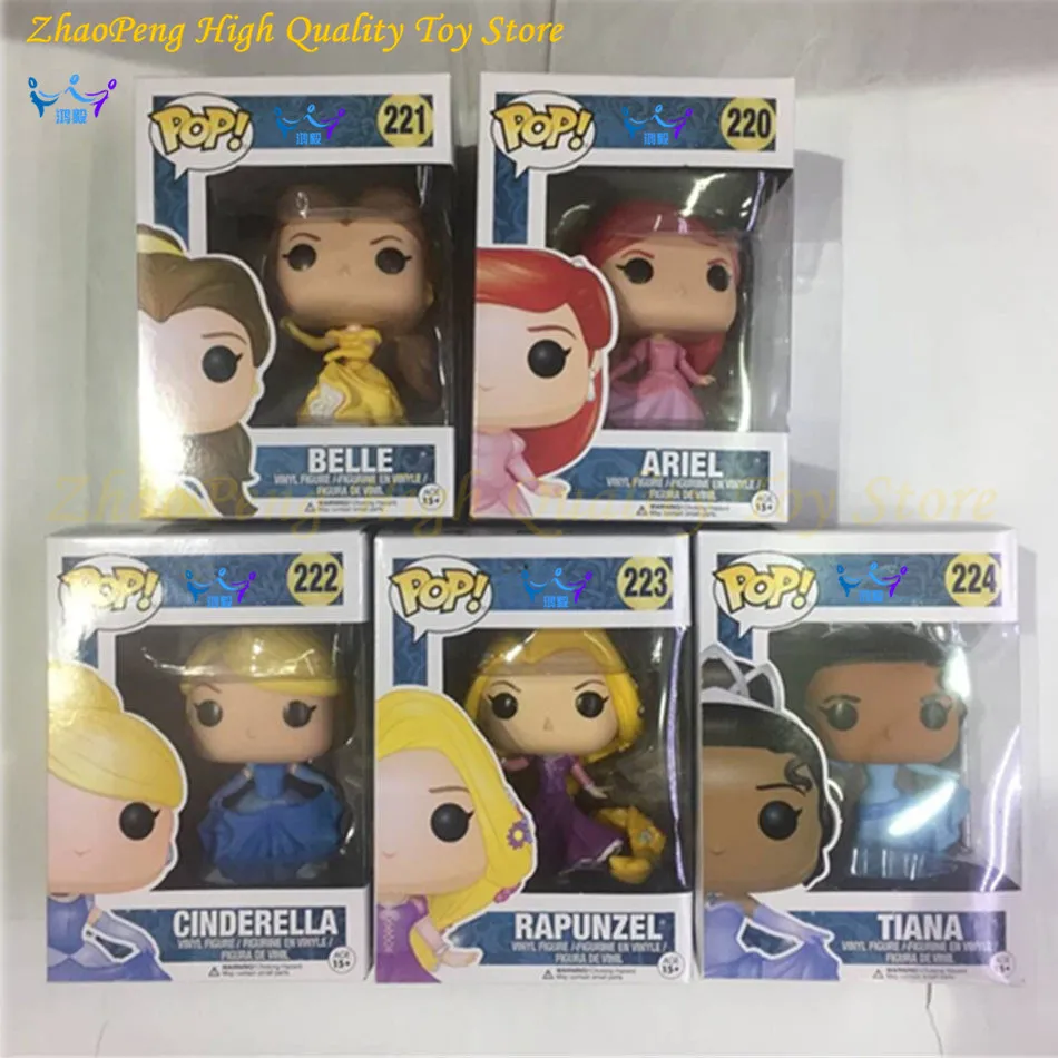 

Funko pop Official Princess Anime Ariel Belle Cinderella Rapunzel  Tiana Vinyl Figure Collectible Model Toy with Original Box