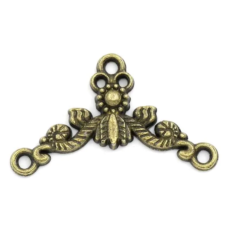 

Doreen Box Lovely Connectors Findings Flower Vine Antique Bronze 26x15mm,100PCs (K02178)