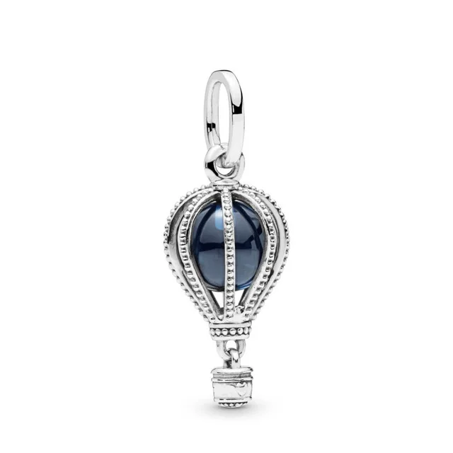 

2019 Summer New 925 Sterling Silver Blue Hot Air Balloon Pendant Charm Beads Fit for Pandora Women's Bracelet DIY Jewelry