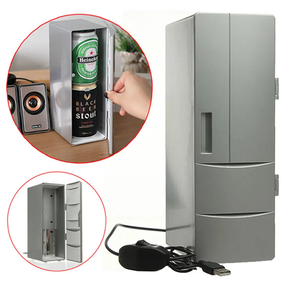 Портативный мини беспроводная мышь холодильник охладитель теплее охладитель напитков напиток банок морозильник пиво охладитель дома авто