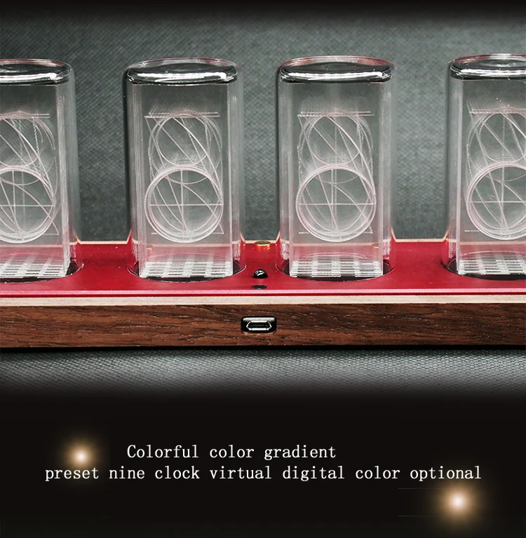 Светодиодный amazing clock квази-часы свечение трубки WI-FI синхронизации сети таймер-помидор Часы Будильник Стекло оболочки