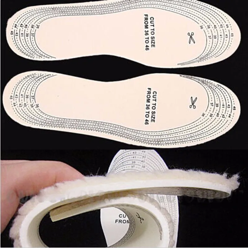 

1 Pair Winter Warm Heated Insoles Soft Wool Thermal Thickened Warm Keeping Shoes Pad For Men And Women