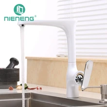 Nieneng белый Кухонные смесители Смеситель 360 градусов поворотный легко мыть для бассейна Раковина Нажмите Кухня кран Обустройство дома ICD60359