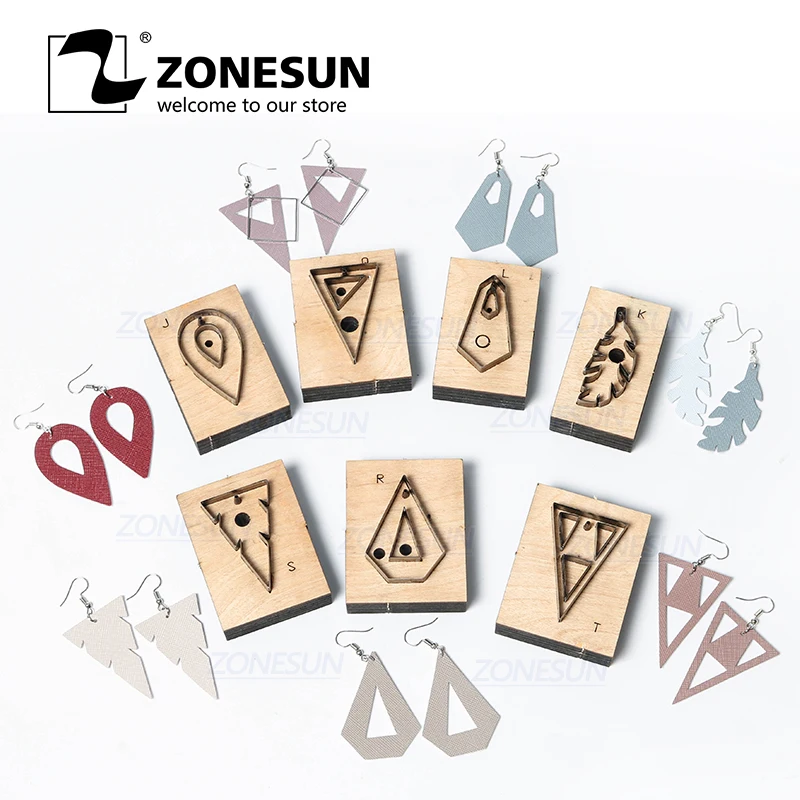 

ZONESUN Cut Out Leather Earring Cutting Die Steel Rule Die Leather Decoration Tool For Die Cutting Machine DIY Handicraft Cutter