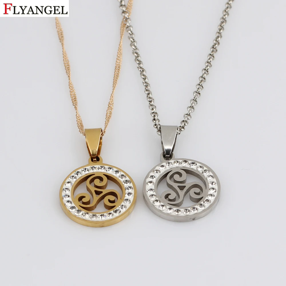 Teen Wolf Necklace Triskele Argent Silver Color Charm Crystal Pendant Fashion Stainless Steel Jewelry For Men Women Gifts | Украшения и
