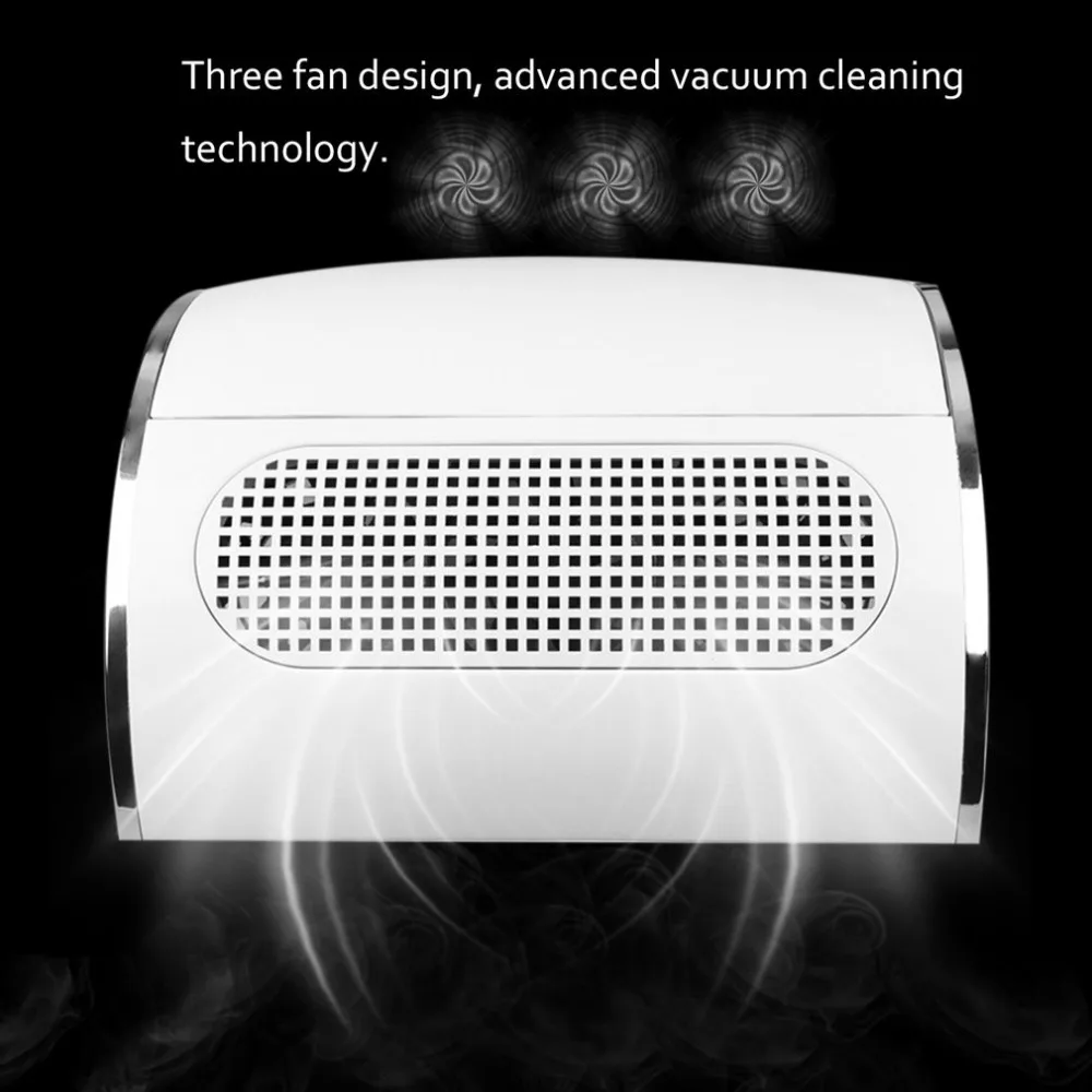 

Professional Nail Dust Suction Collector Vacuum Cleaner Manicure Salon Tools with 3 Powerful Fan EU Plug New Sale