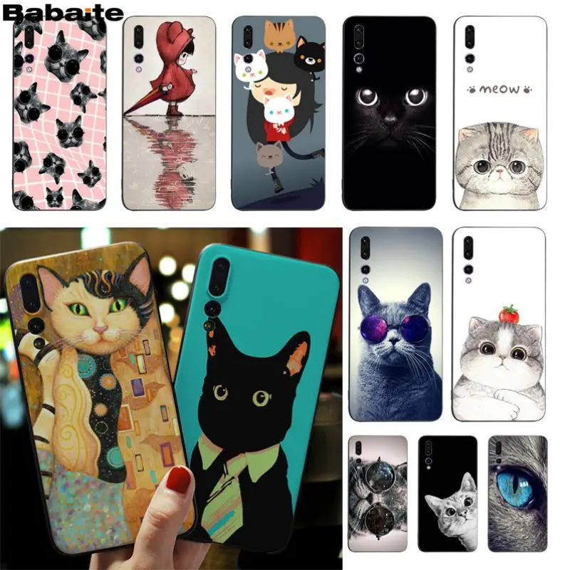 

Babaite Cats on your head Case Soft Silicone Phone Case For Huawei P9 P10 P20 P20pro honor 9 10 V9 V10 Coque Shell
