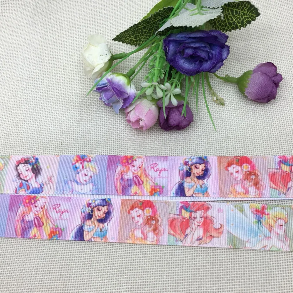 1 ''25 мм Kawaii принцесса печатных корсажная лента DIY ювелирных лента Подарочная упаковка 10 ярдов 9656