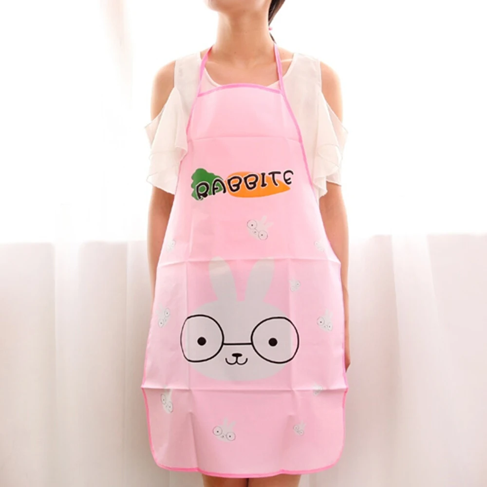 New Lovely Cartoon Apron Sleeveless Waterproof Anti-oil Aprons Kitchen Cooking Waist Bib Creative Women Apron