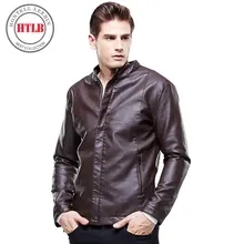 HTLB Осень зима PU кожаная куртка мужчины бренд одежды верхнего качества Мода ветровка мужской куртки и пальто 8607