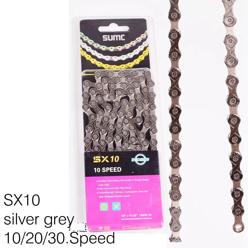 Bicycle Chain SUMC 116 Links SX10 10S 20S 30S Chains Mountain MTB 10 20 30 Speed Chain missinglink for M6000 M610 M780 Rainbow