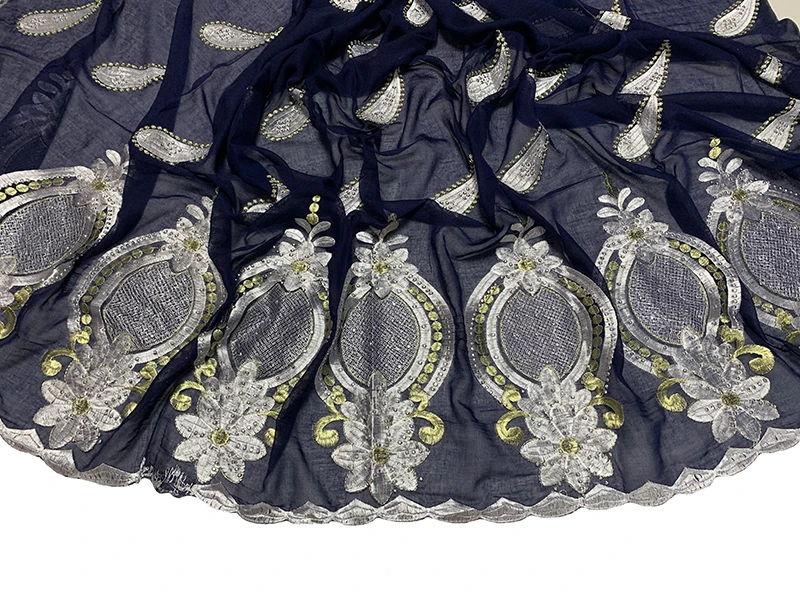 Новые африканские шарфы большой Embrodiery хлопок большой женский Isamic шарф для шали пашмины BM800