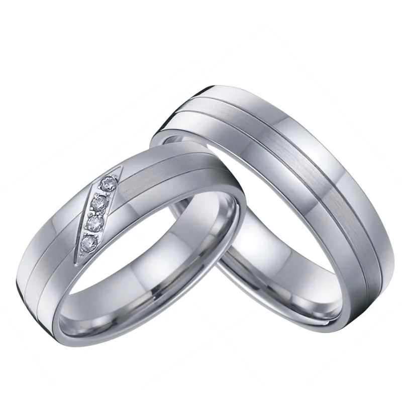 1 pair male female love silver white gold color western titanium couple engagement wedding band rings sets for men and women in rings from jewelry - White Gold Wedding Ring 1 pair male female love silver white gold color western titanium couple engagement wedding band rings sets for men and women in rings from jewelry - White Gold Wedding Ring