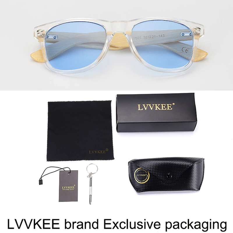 LVVKEE Ретро Мужские деревянные очки бамбуковые солнцезащитные очки Для женщин брендовые дизайнерские очки hue Clear Ocean солнцезащитные очки
