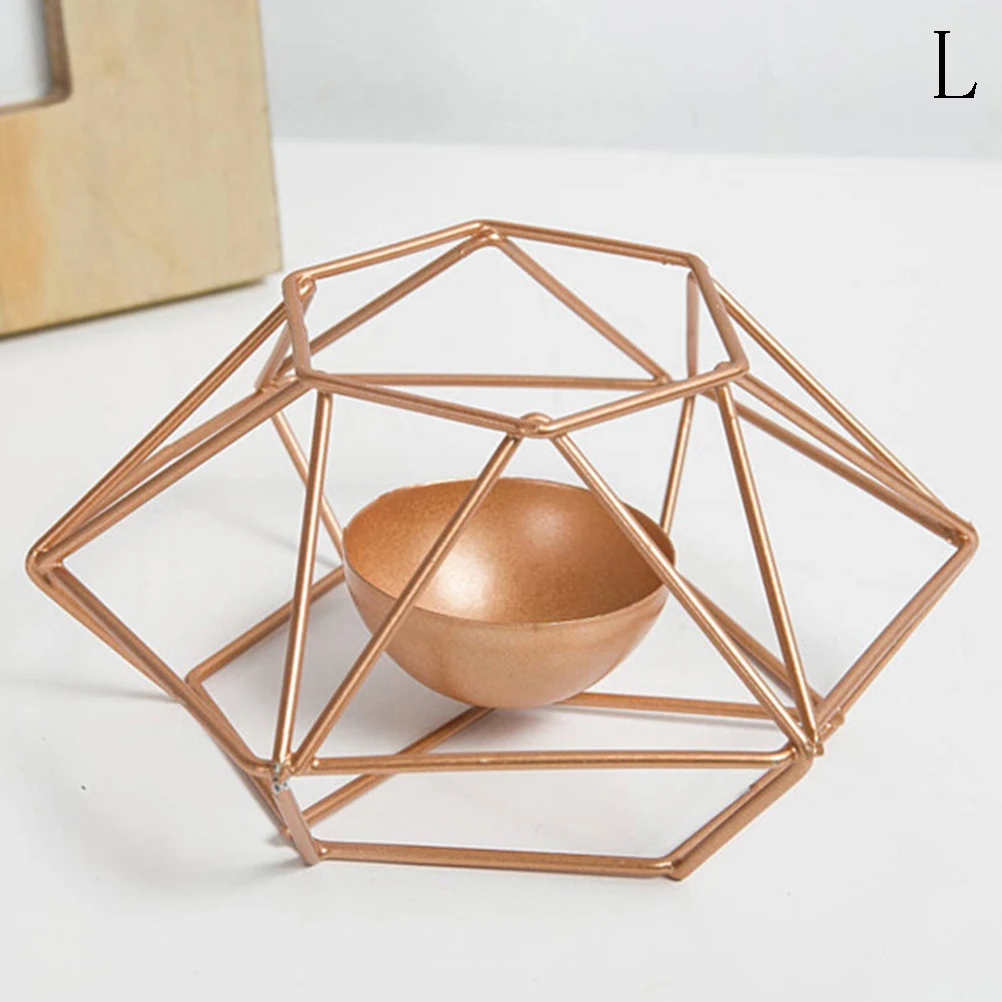 3D геометрический подсвечник металлическая Легкая подставка для свечи Свадебная домашний декор в скандинавском стиле