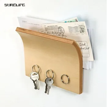 

Wood Magnet Multifunctional Storage Board Letters Key Wood Storage Device Wall Logs Key Ring Strong Magnetic Hooks Suckers